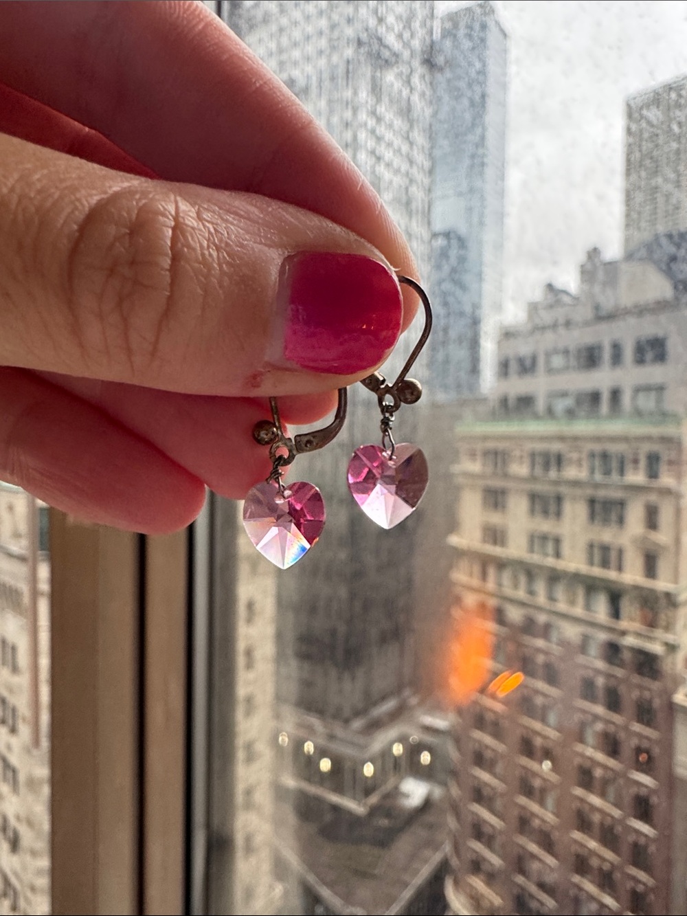 Swarovski Pink Crystal Lever-Back Earrings